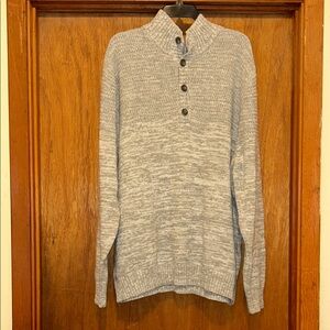 Goodfellow & Co Men's Gray Buttoned Turtleneck Sweater